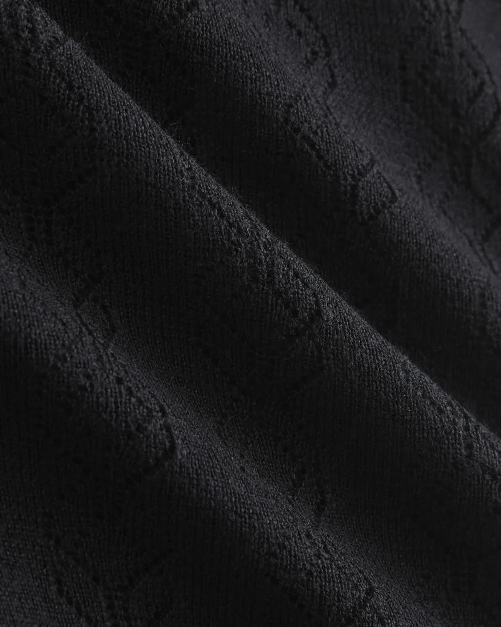 The Pointelle Racerback Tank in Ultrafine Merino | Black (3)