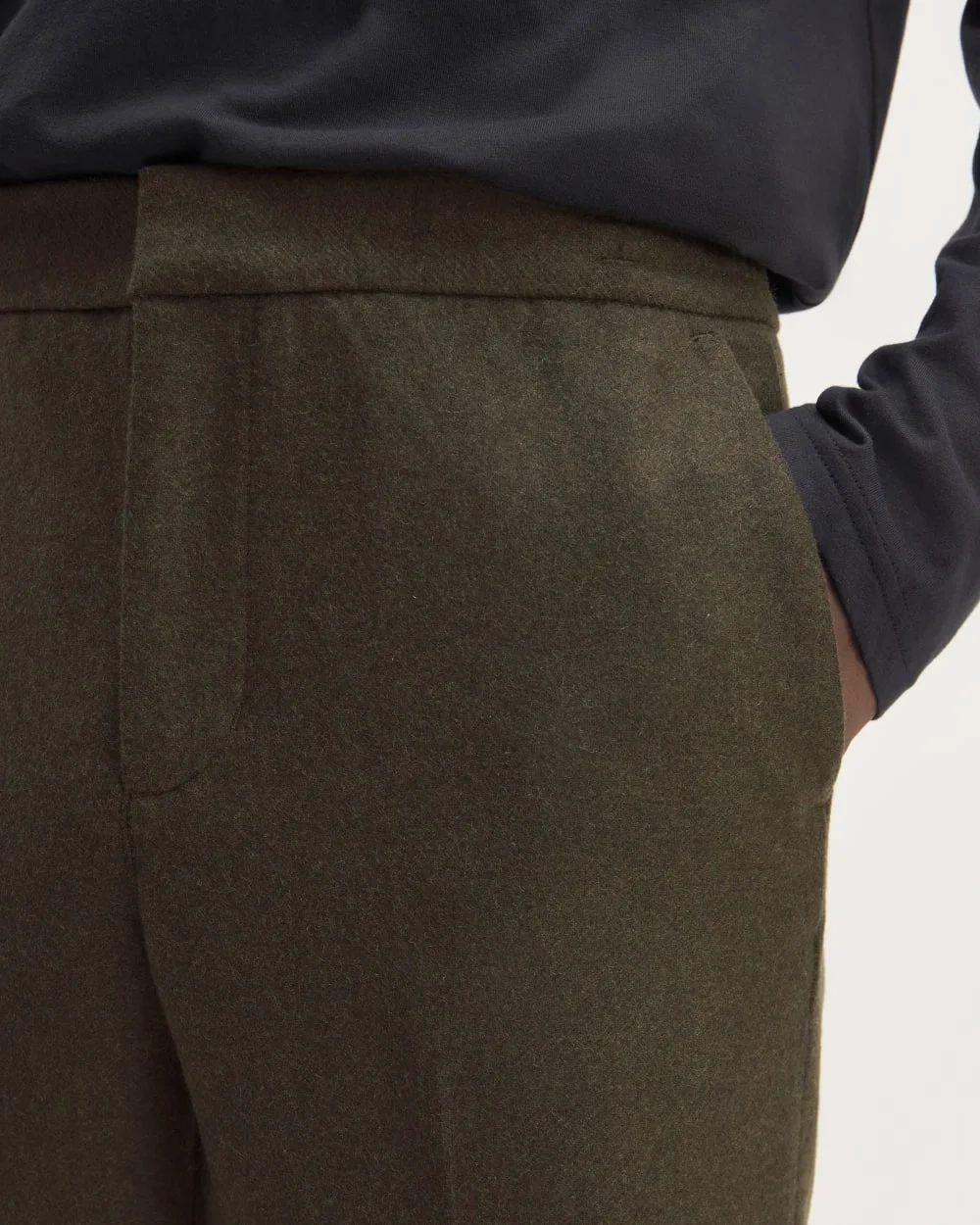 The Wool Flannel Pant | Dark Green (3)