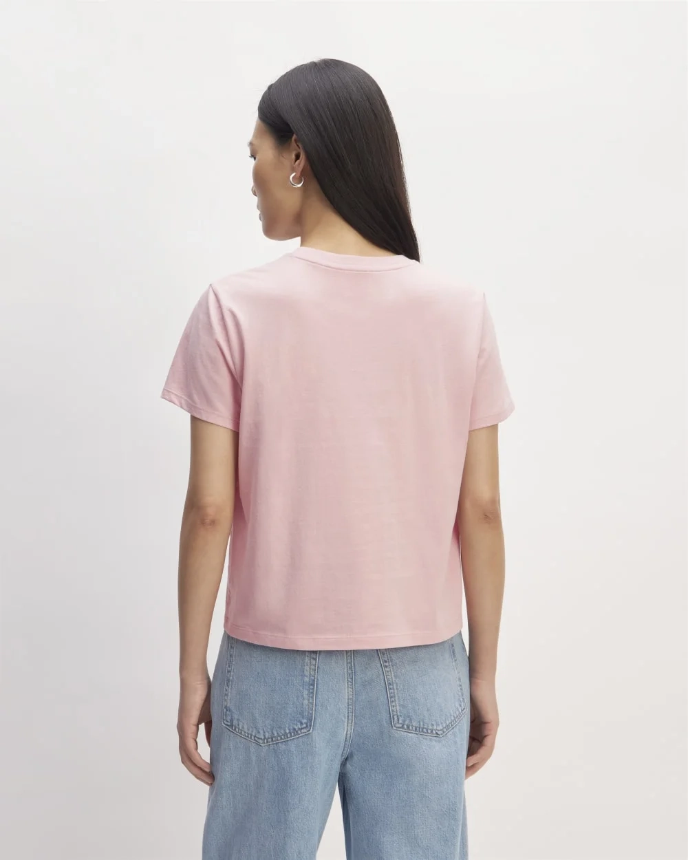 The Box-Cut Tee in Essential Cotton | Rose Pink | Pocket (2)