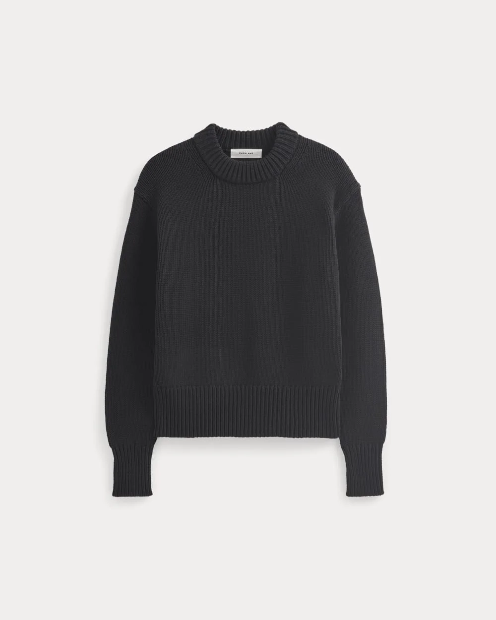 Oversized Cocoon Crew in Elevated Cotton | Black (5)