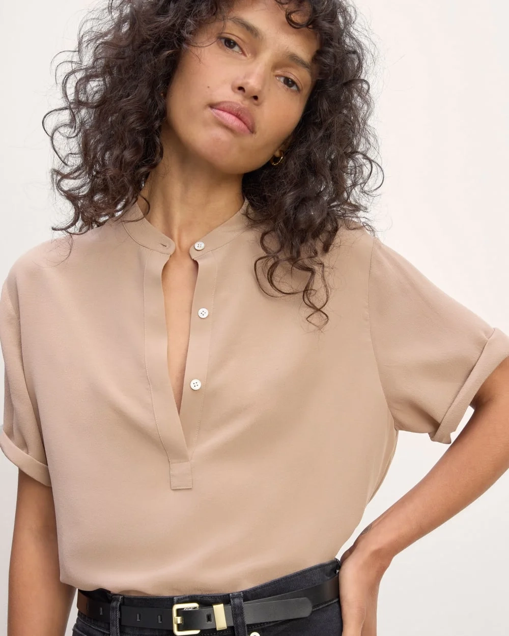 The Popover Top in Washable Silk | Chanterelle (5)