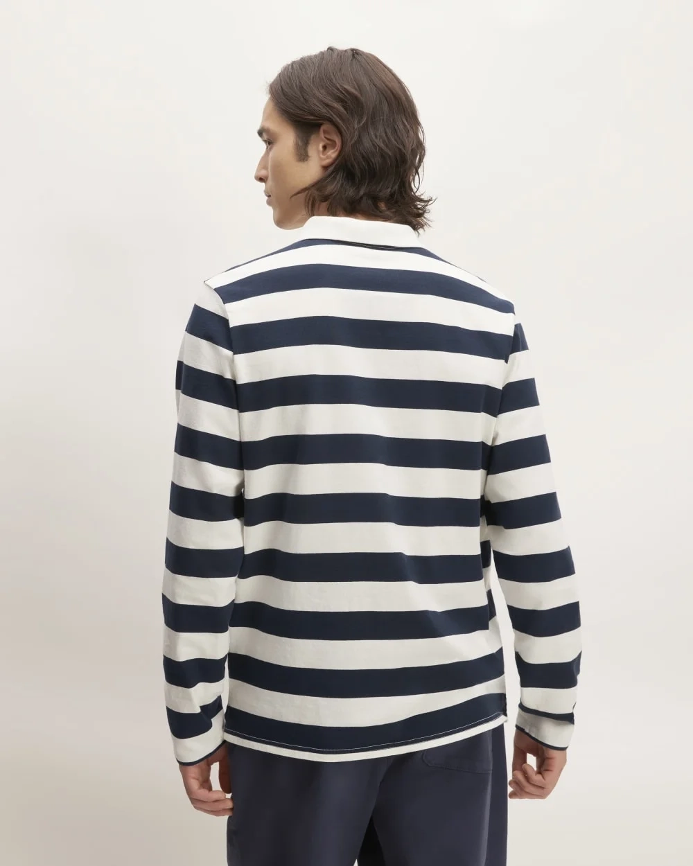 The Premium-Weight Rugby Shirt |  Navy / Bone (3)