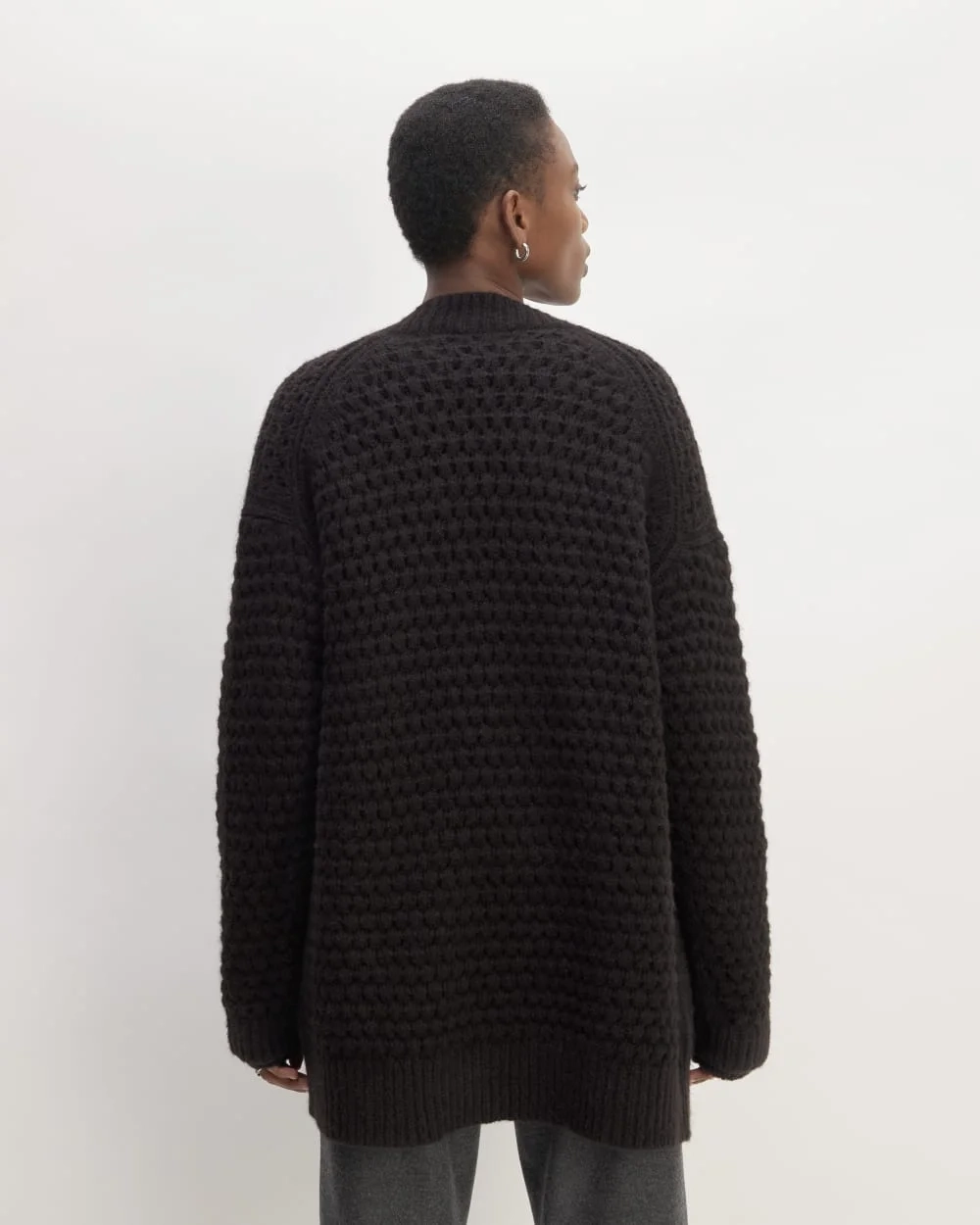 The Cloud Oversized Textured Cardigan | Black (2)