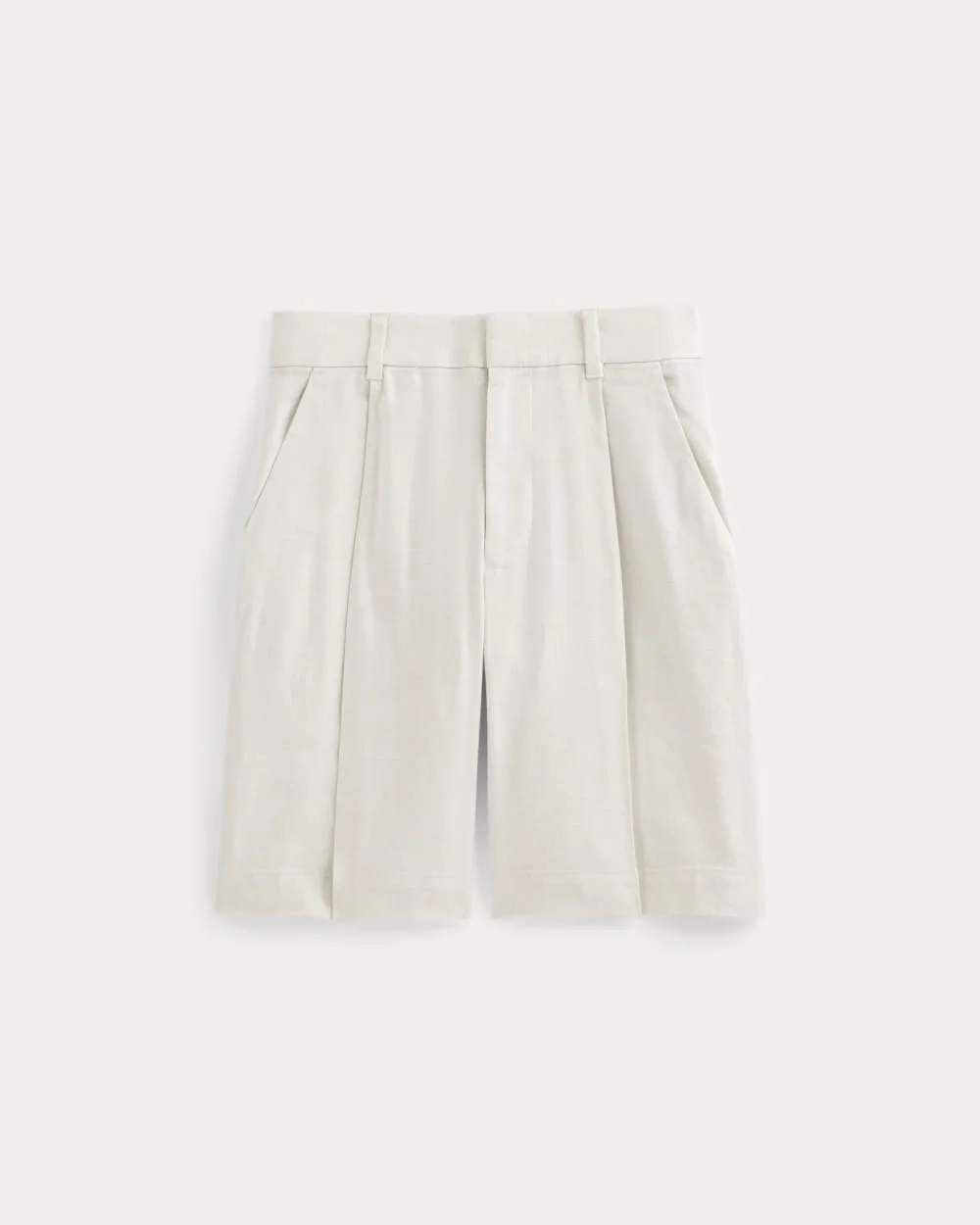 The Pleated Short in Stretch Linen | Natural Chambray (5)