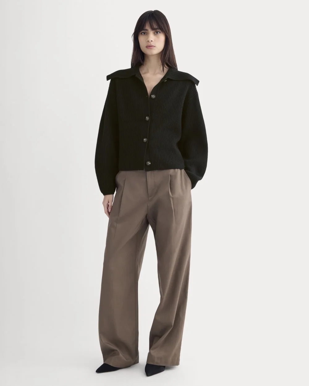 Fisherman Cardigan in Wool Cashmere | Black (3)
