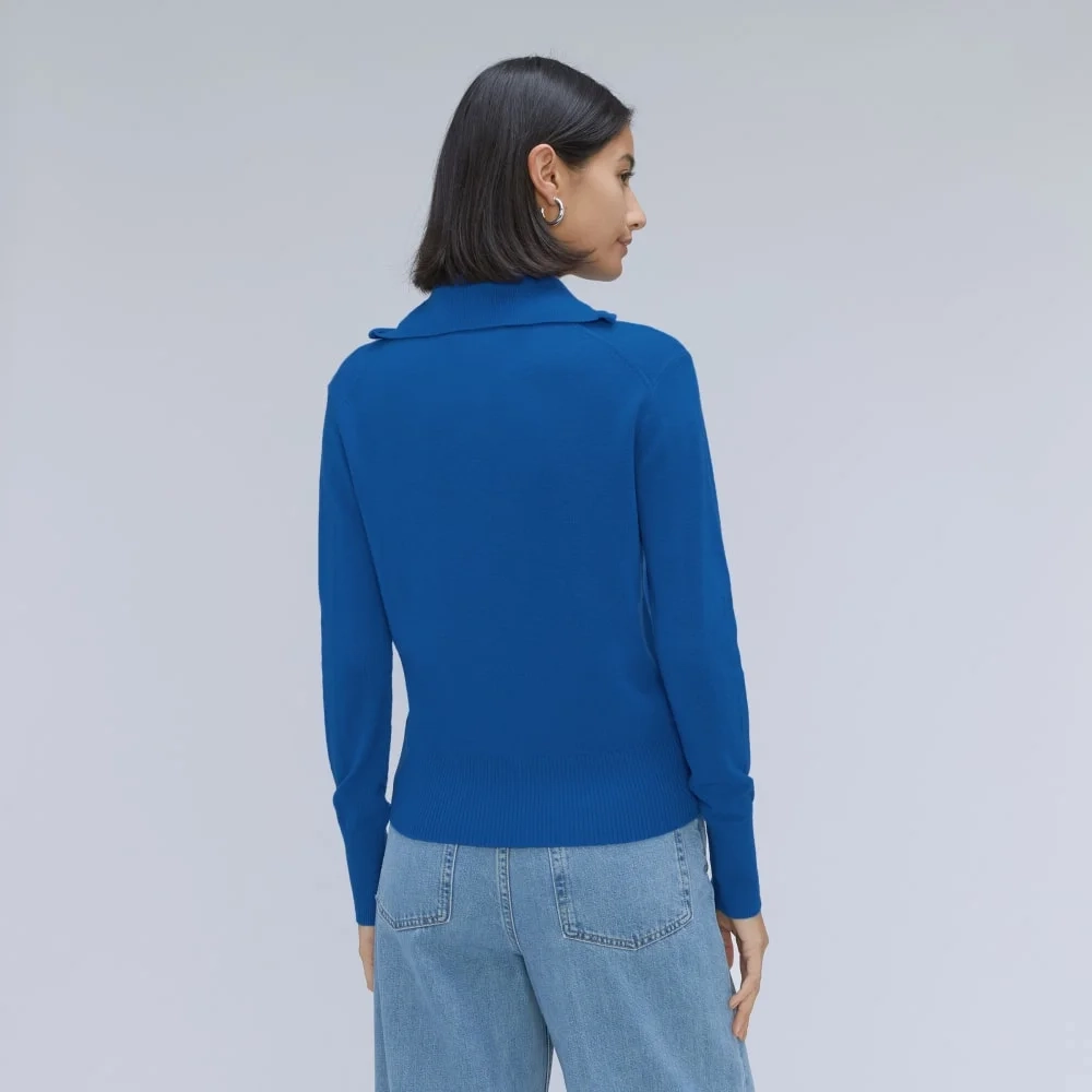 The Luxe Merino Half-Zip Sweater | Lapis Blue (3)
