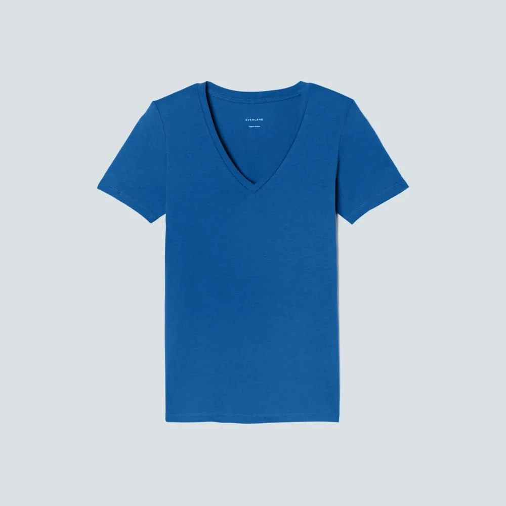 The Organic Cotton V-Neck | Lapis Blue (4)