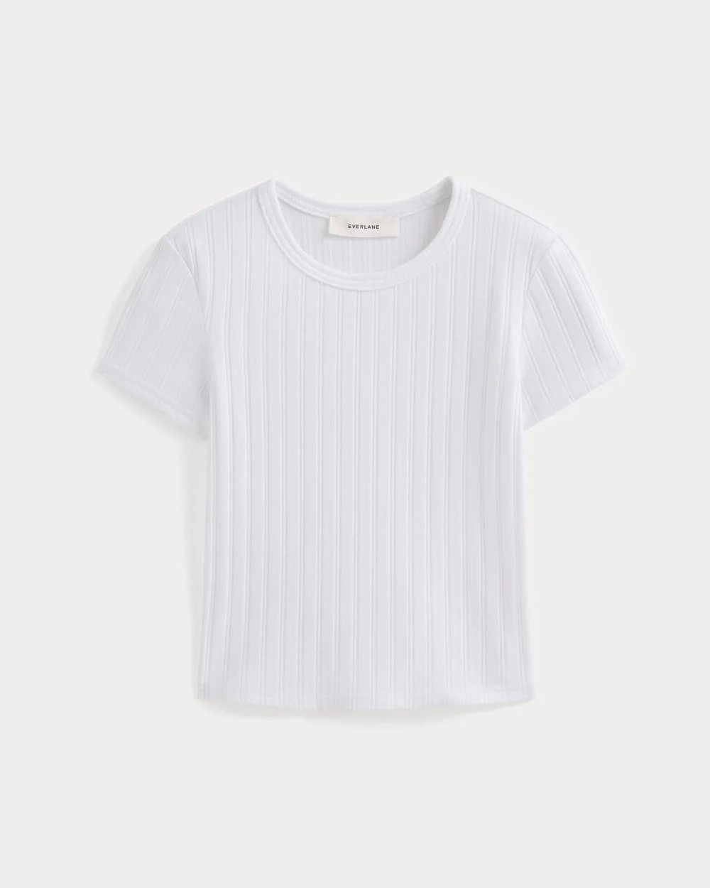 Cropped Crew in Pointelle | White
