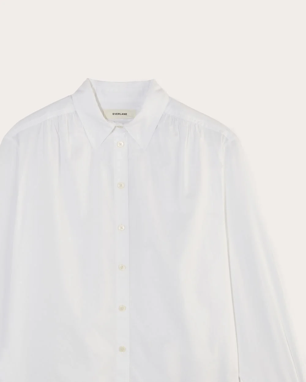 The Gathered Shirt in Silky Cotton | White (3)