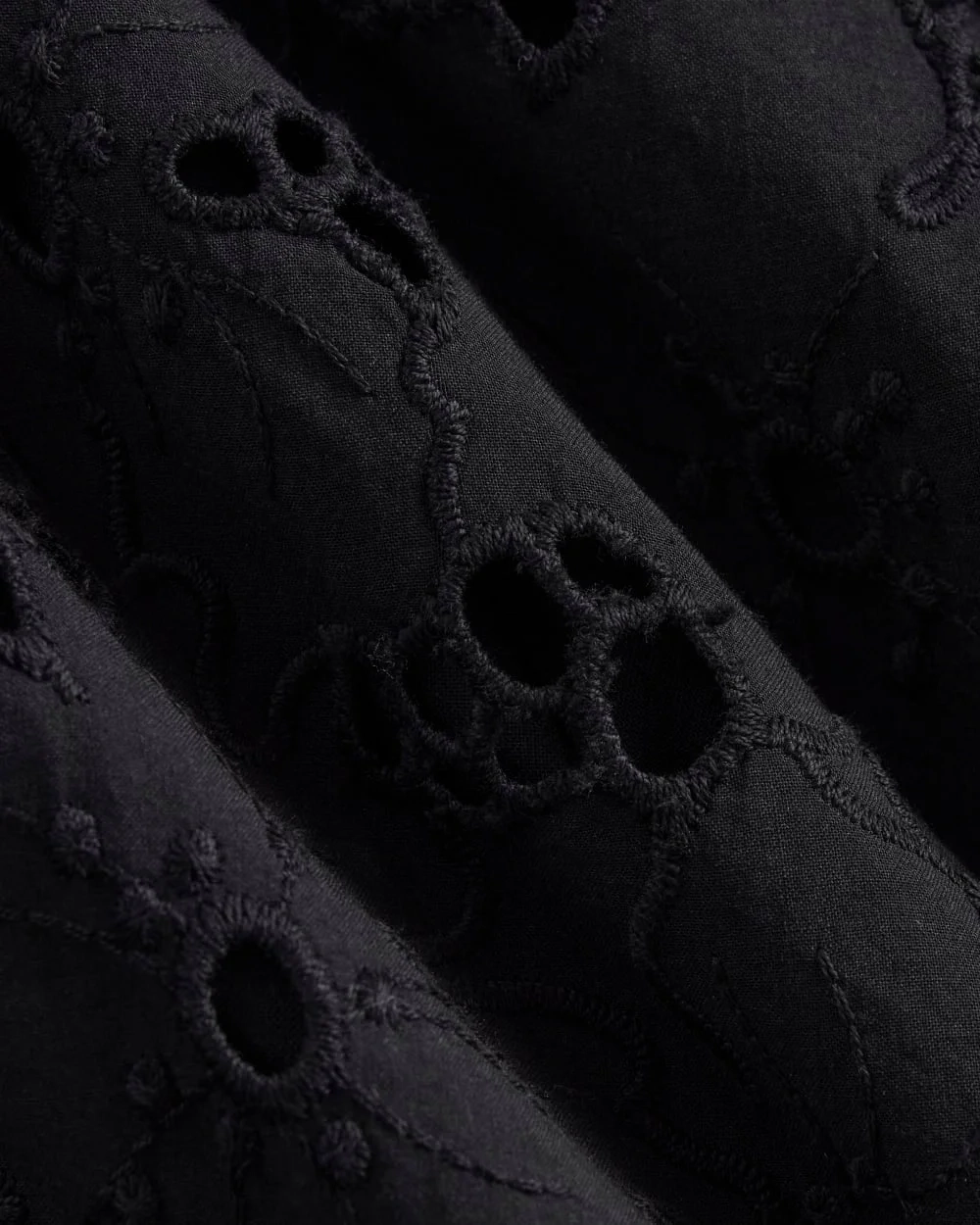 The Eyelet Mini Shift Dress | Black (3)