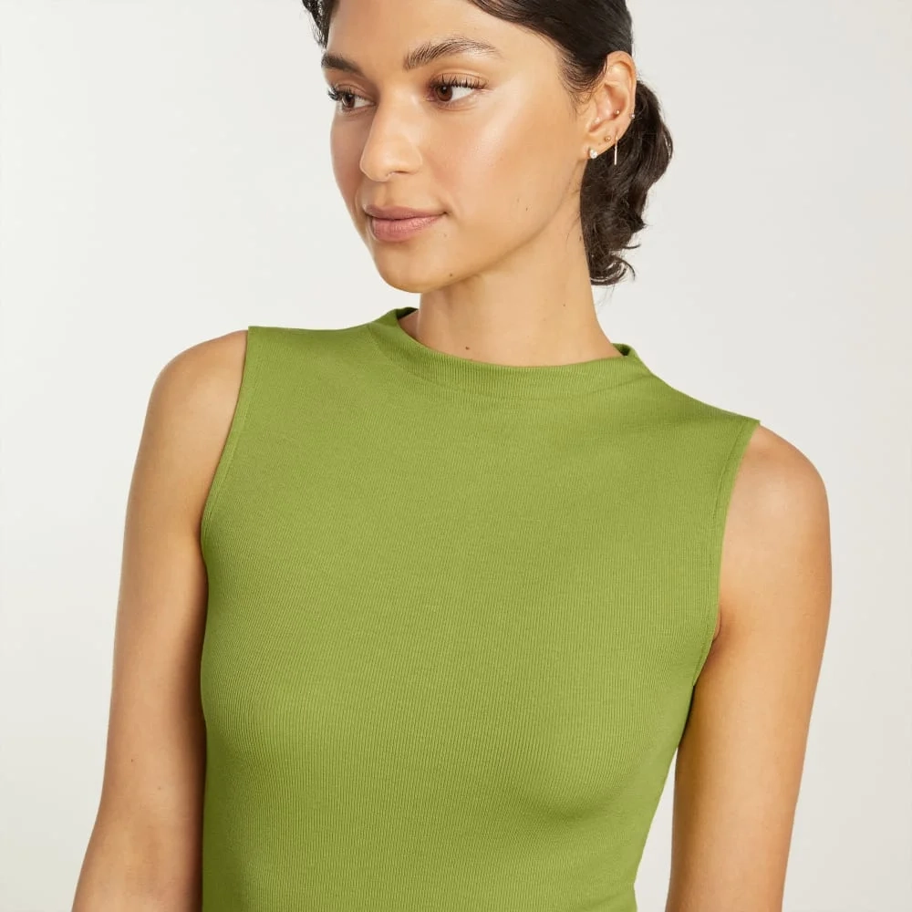 The Pima Micro-Rib Funnel-Neck Tank | Pepper (3)