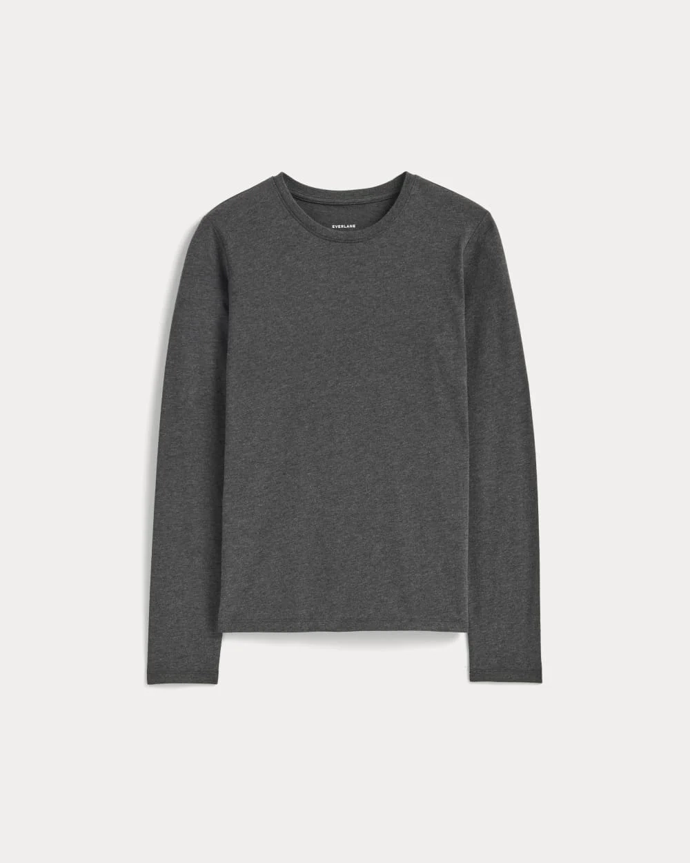 The Slim Long-Sleeve Crew in Essential Cotton | Heathered Soot (3)