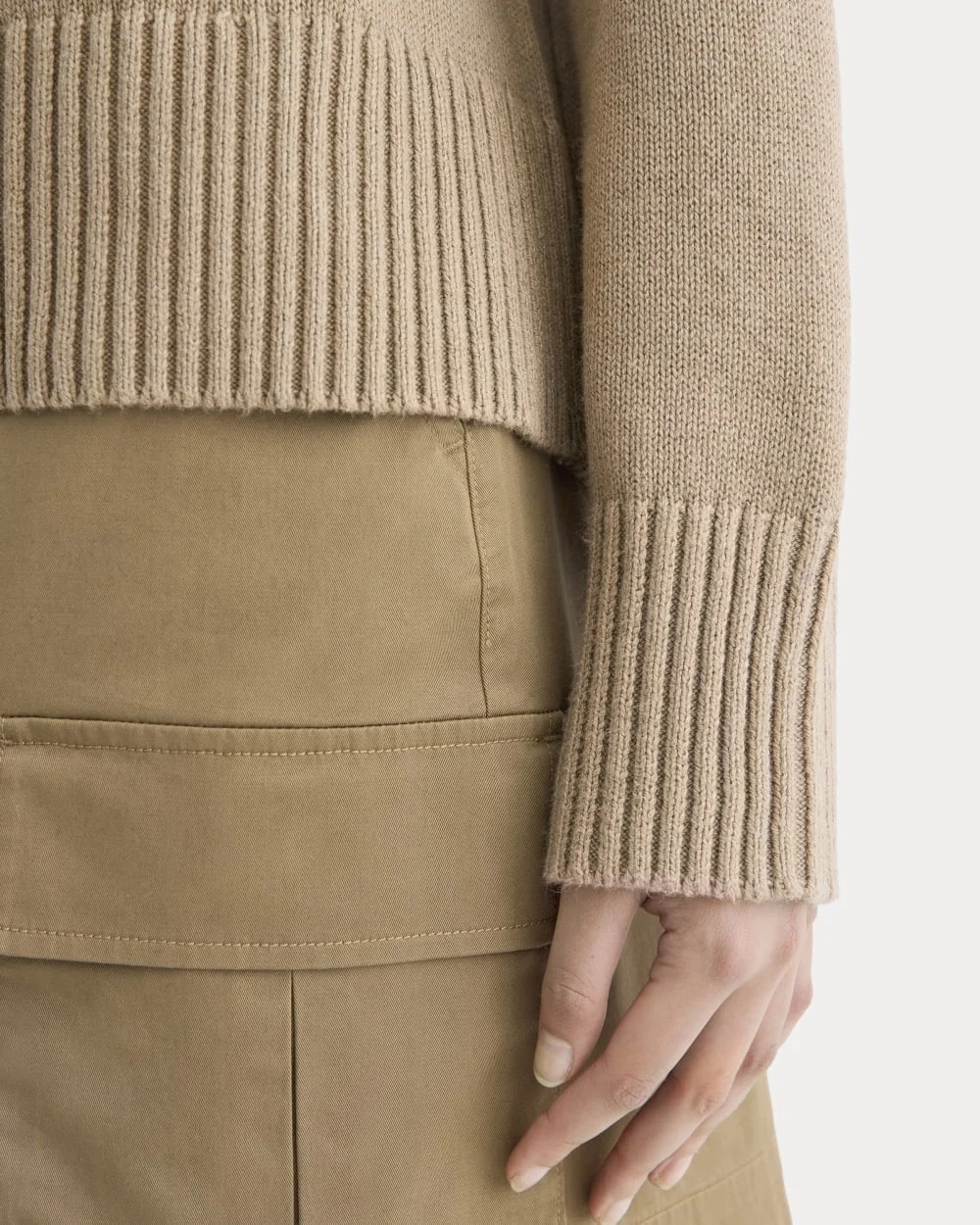 The Boxy Sweater in Everyday Cotton | Dark Heathered Camel (5)