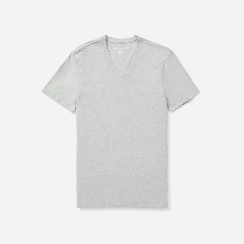 The Organic Cotton V-Neck Tee |  Heathered Grey (3)