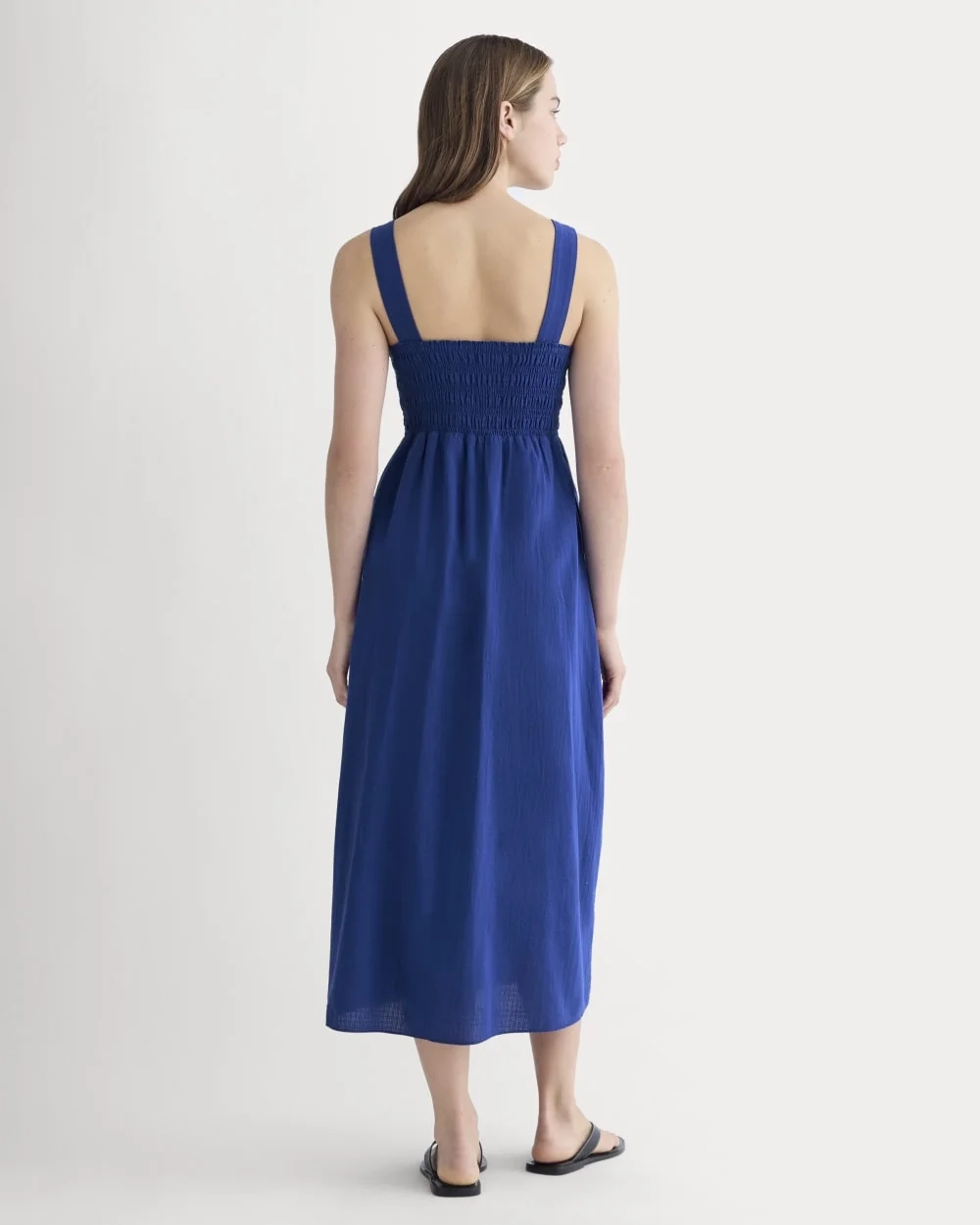 The Gauze Smock Dress | Mazarine Blue (4)