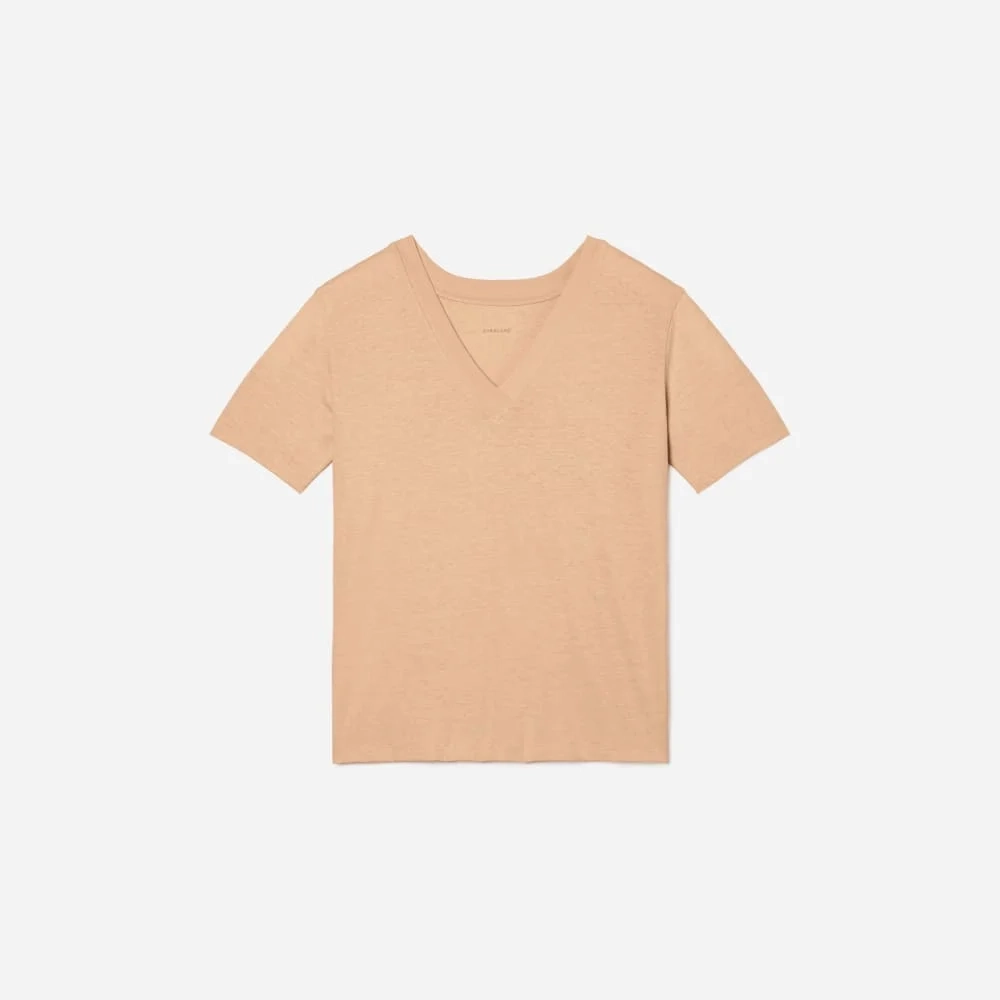The Vintage V-Neck Hemp Tee | Hazelnut (4)