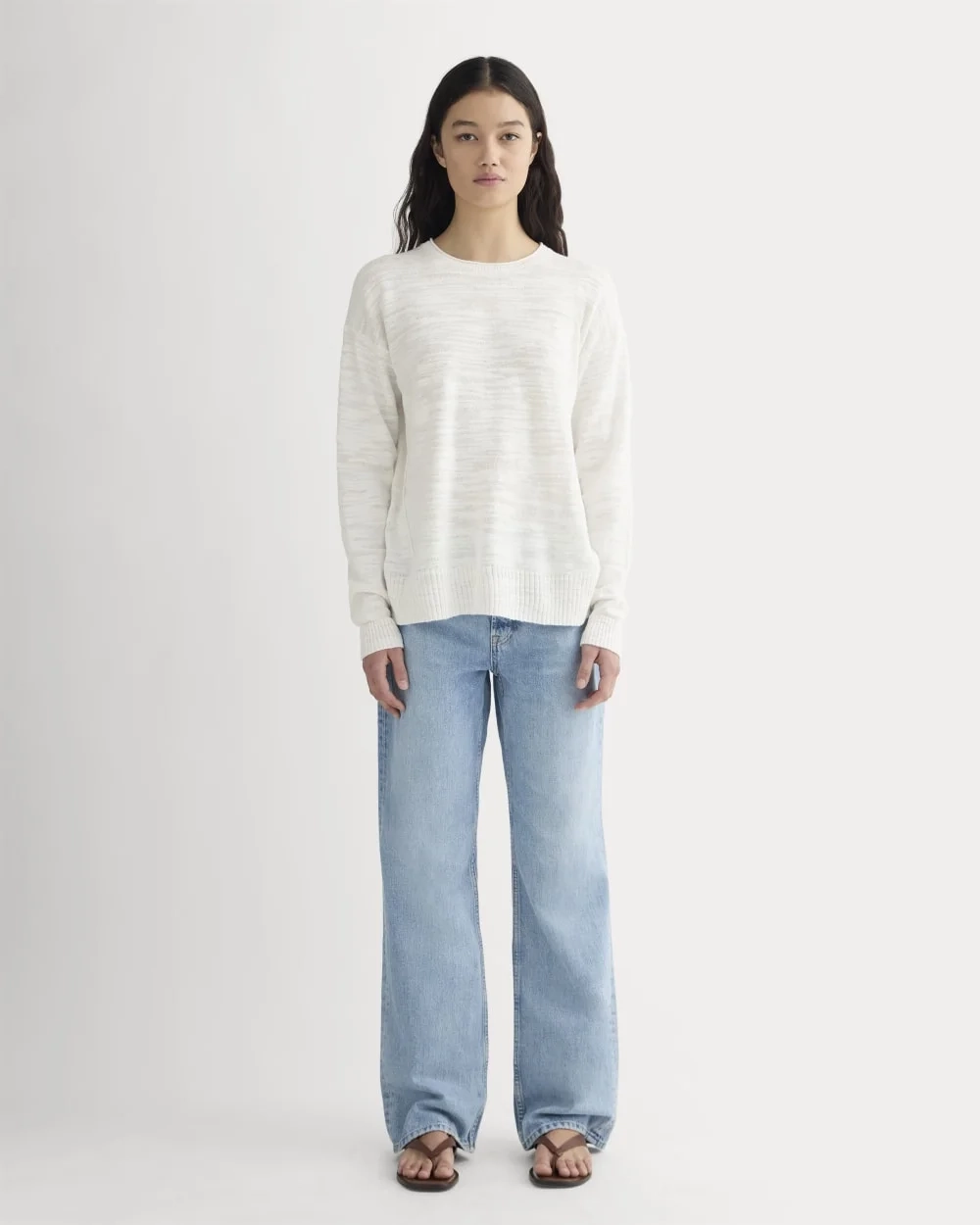 The Slouch Sweater in Cotton Linen | White (5)