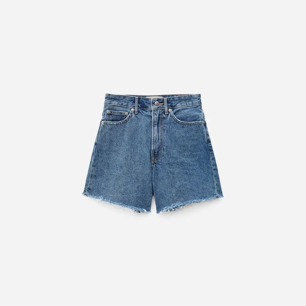The A-Line Denim Short | Medium Indigo (7)