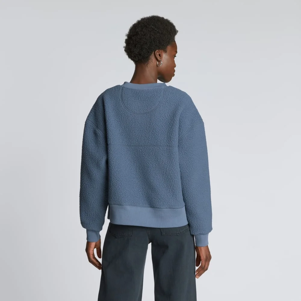 The ReNew Teddy Oversized Crew | Faded Blue (7)