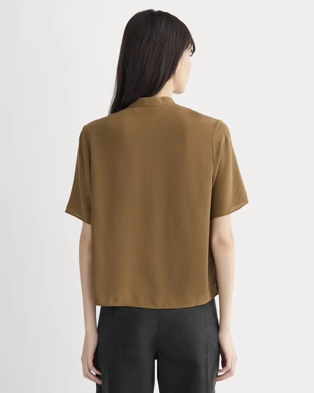 The Popover Top in Washable Silk | Toffee (3)