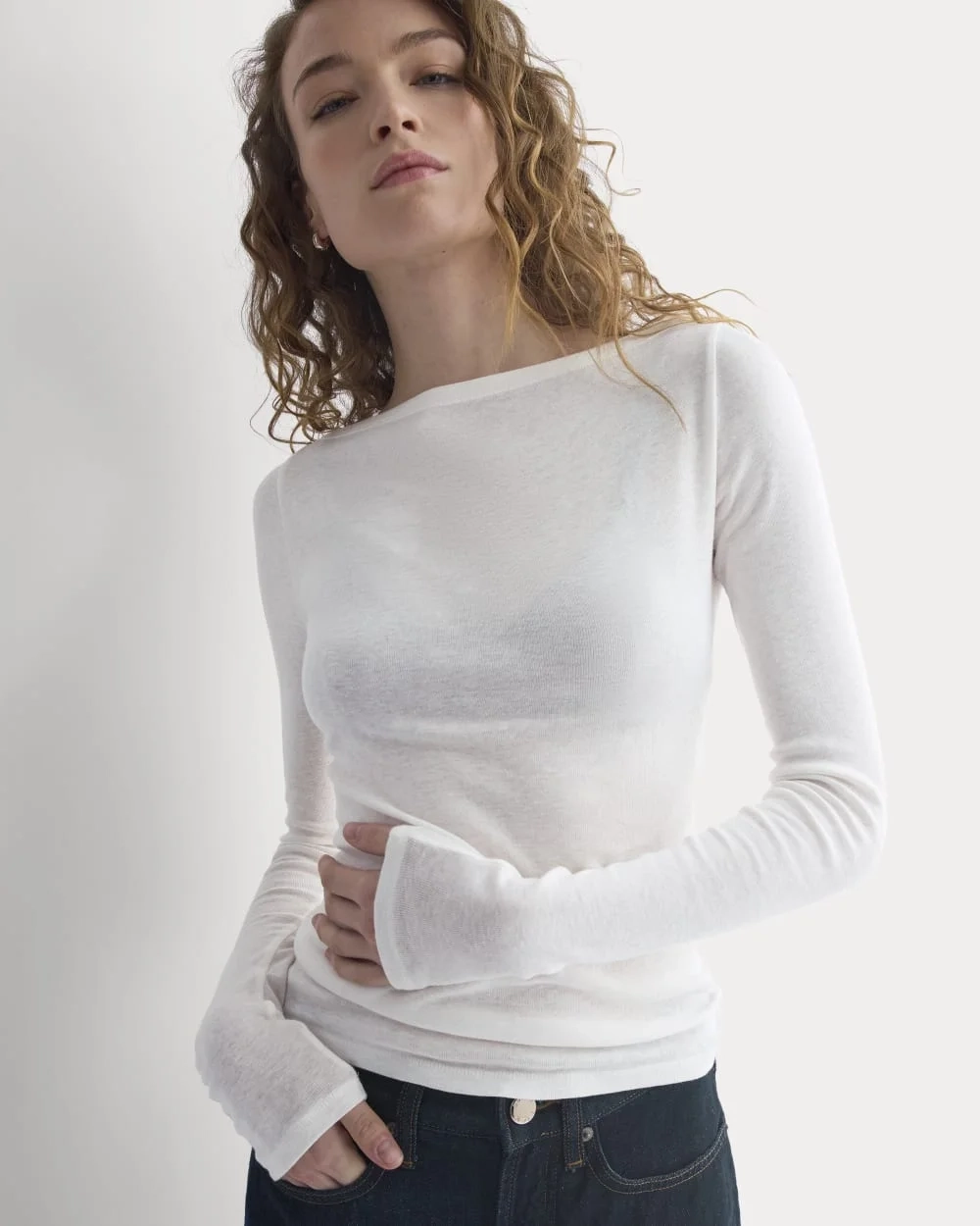 Tissue Boatneck Top | Bone (6)