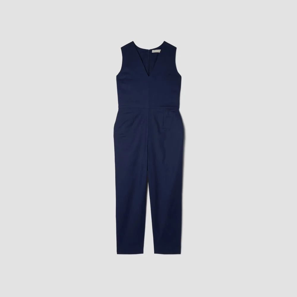 The Structured Cotton Jumpsuit | Navy (4)