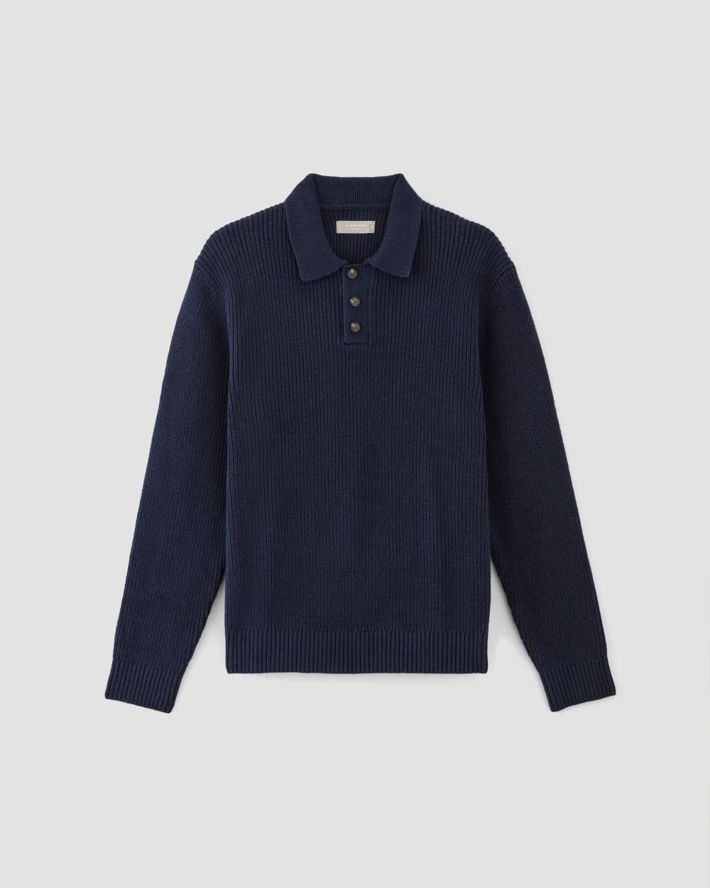 The Cotton Chunky Rib Polo | Navy (6)
