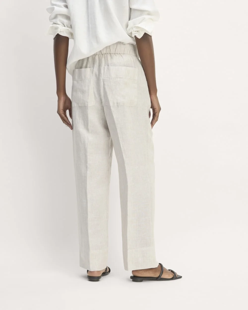The Linen Easy Pant | Stone / White (4)