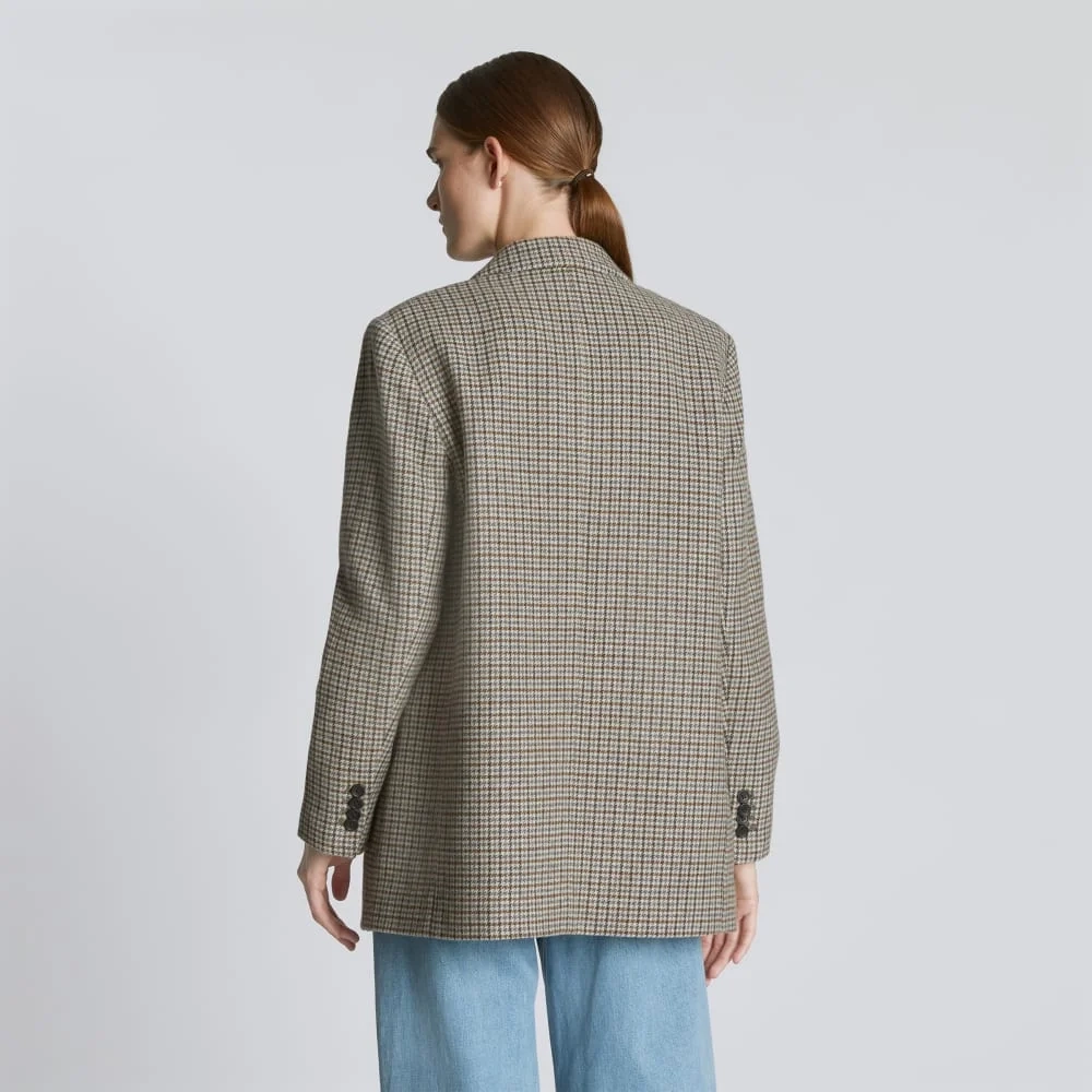 The Oversized Blazer in Wool | Pewter Houndstooth (4)