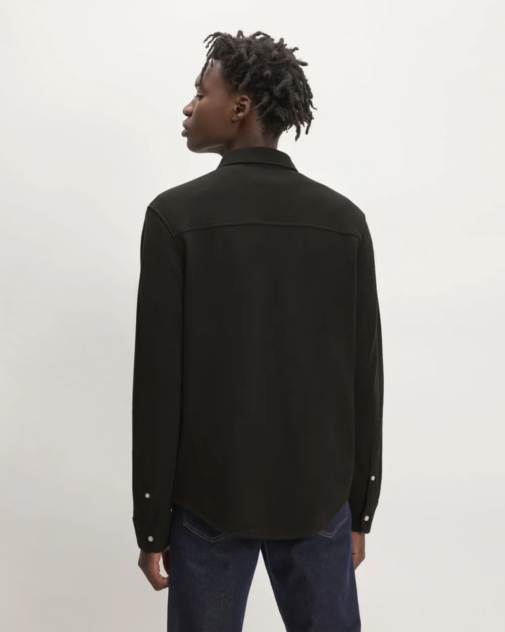 The Long-Sleeve Pique Shirt | Black (3)