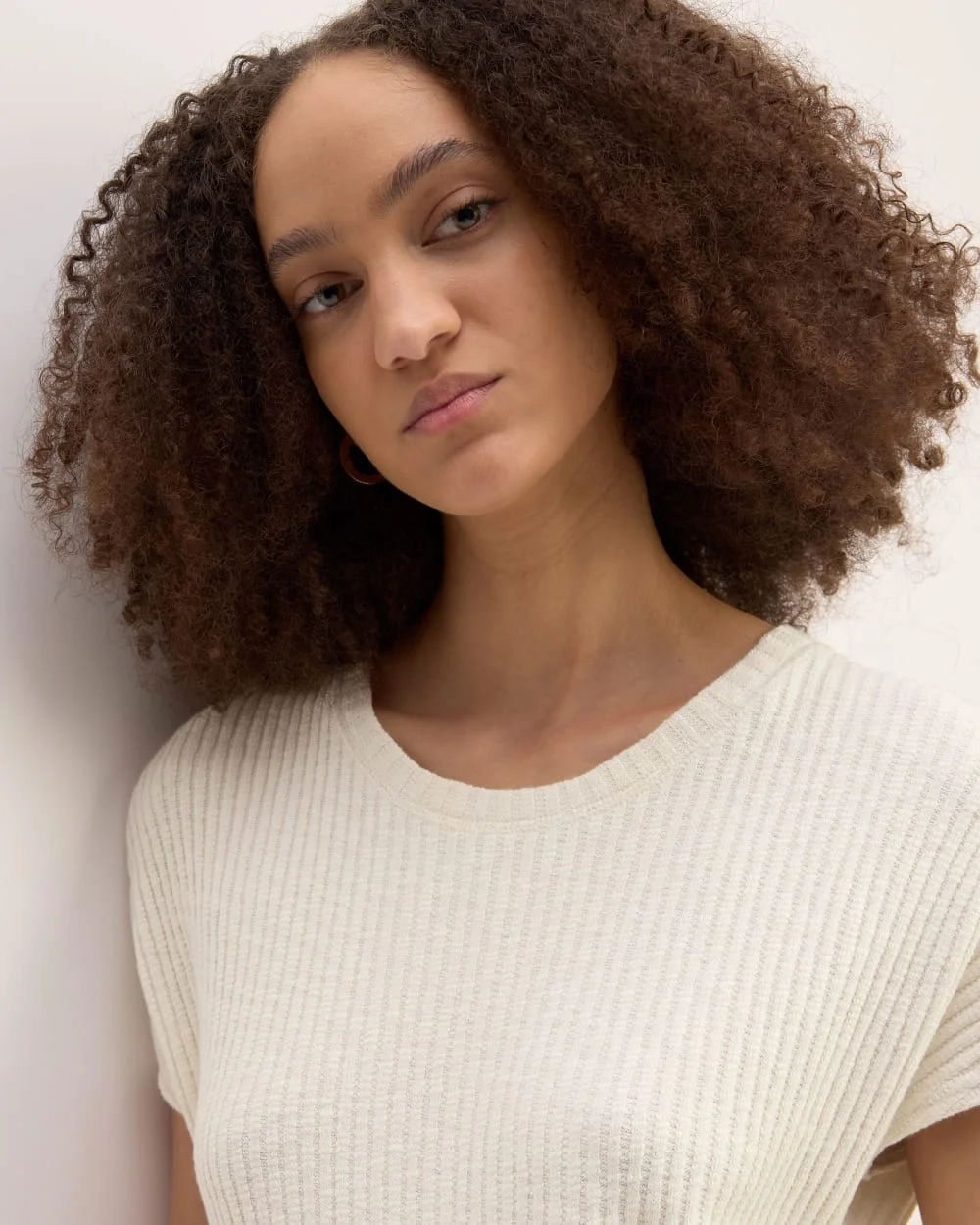 The Rib-Knit Cap-Sleeve Midi Dress | Bone (3)