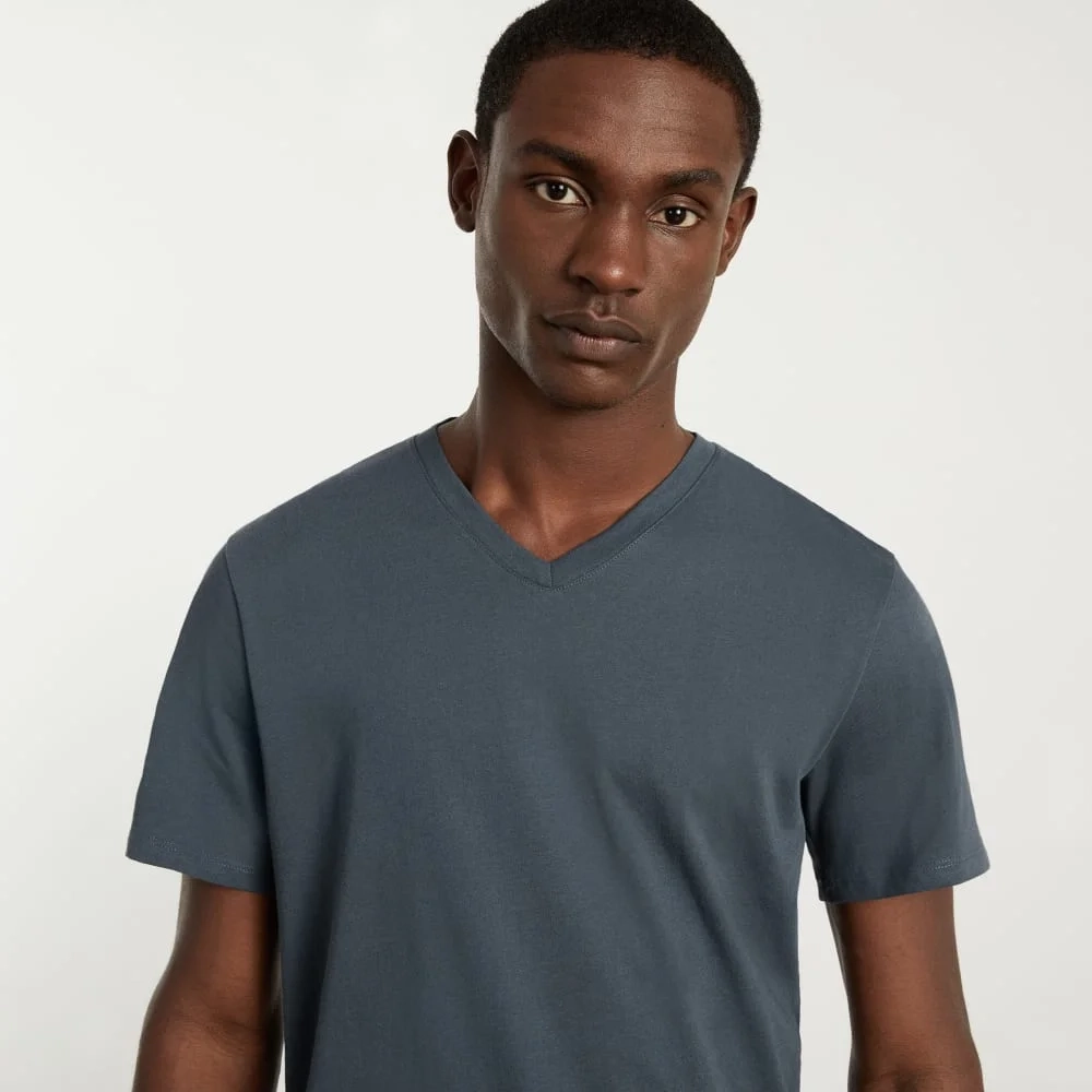 The Organic Cotton V-Neck Tee | Dark Slate (3)