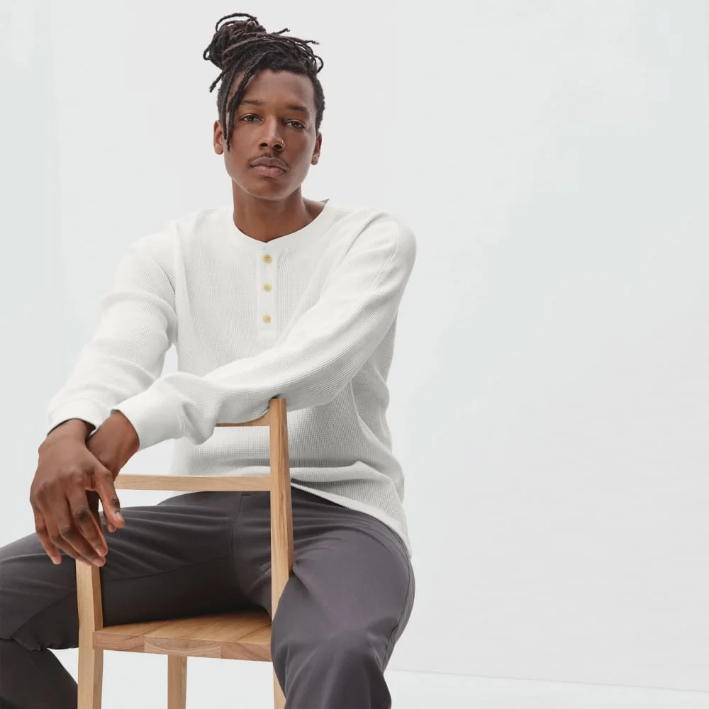 The Waffle Long-Sleeve Henley Tee | Off-White (3)