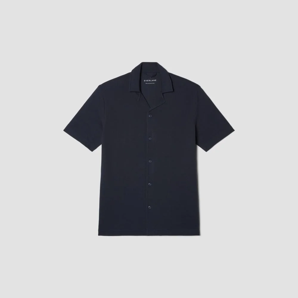 The Pique Short-Sleeve Shirt | Deep Navy (6)