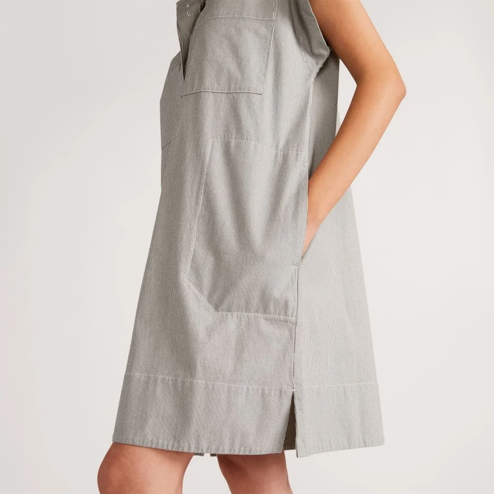 The Easy Workwear Dress | Canvas Tan / Navy (4)