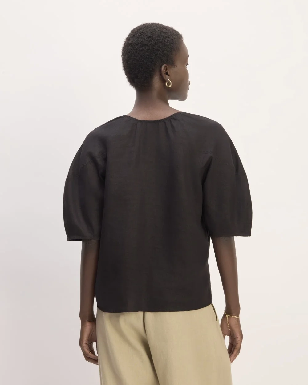 The Scoop Top in Linen | Black (3)