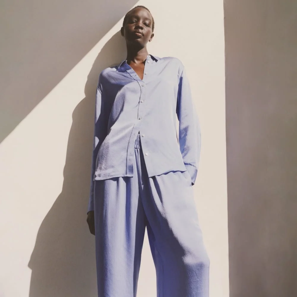 The Satin Relaxed Shirt | Cornflower Blue (4)