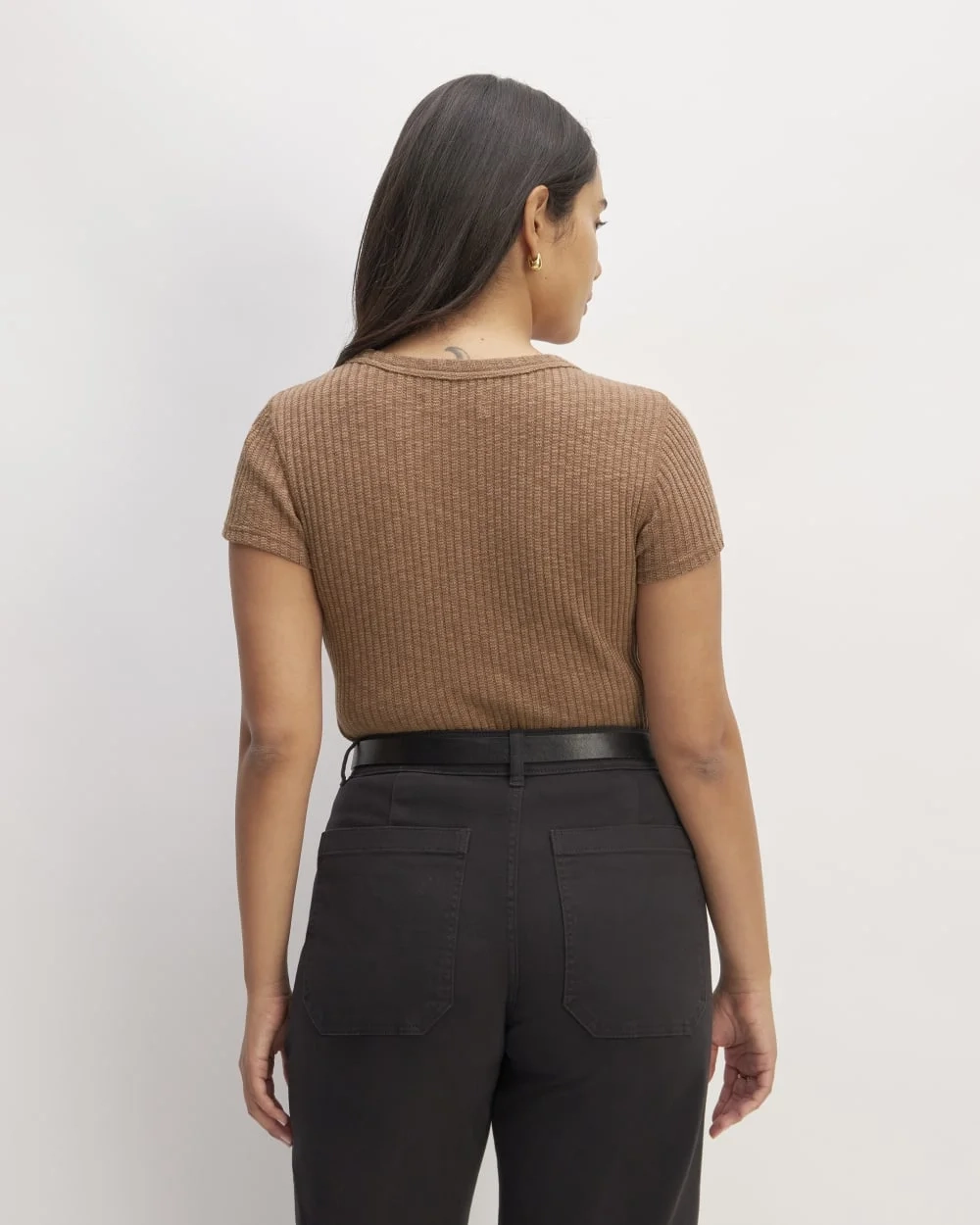 The Cozy Rib Tee | Carob Brown (3)