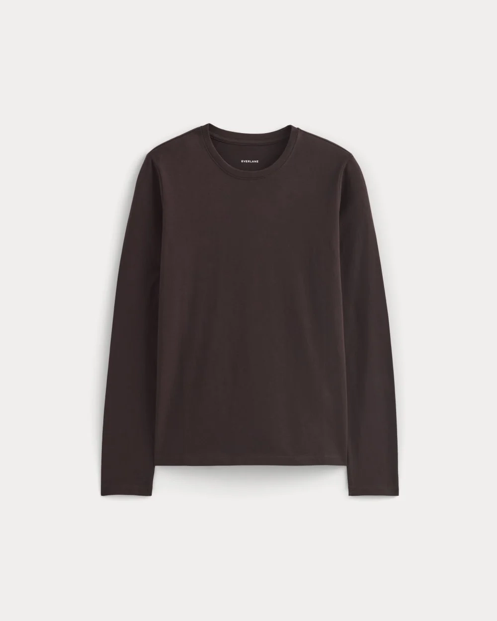The Slim Long-Sleeve Crew in Essential Cotton | Dark Chocolate (5)