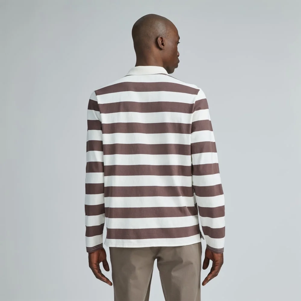The Premium-Weight Rugby Shirt | Chocolate Brown / Canvas Tan (3)