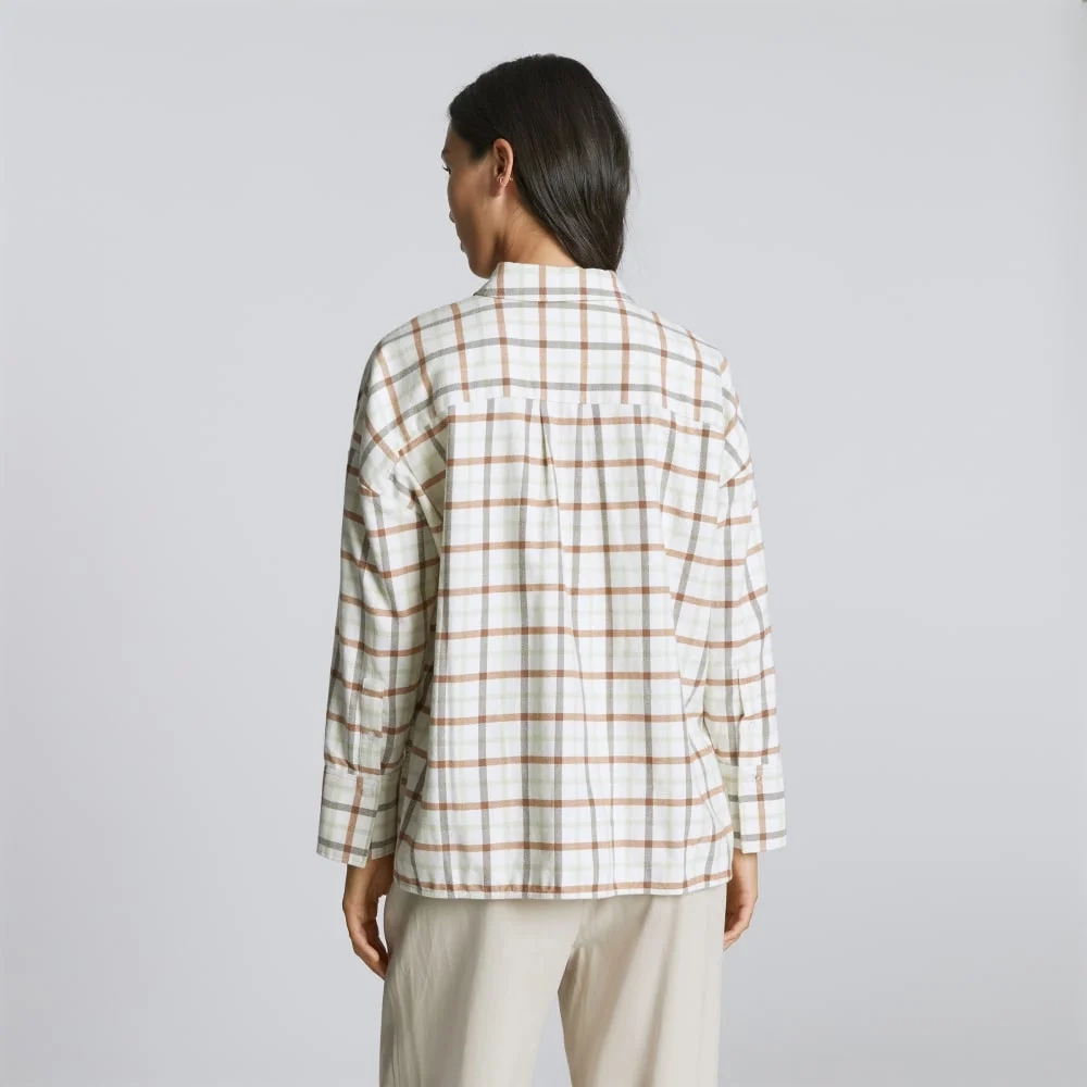 The Boxy Flannel | Seafoam / Tobacco Brown Plaid (4)
