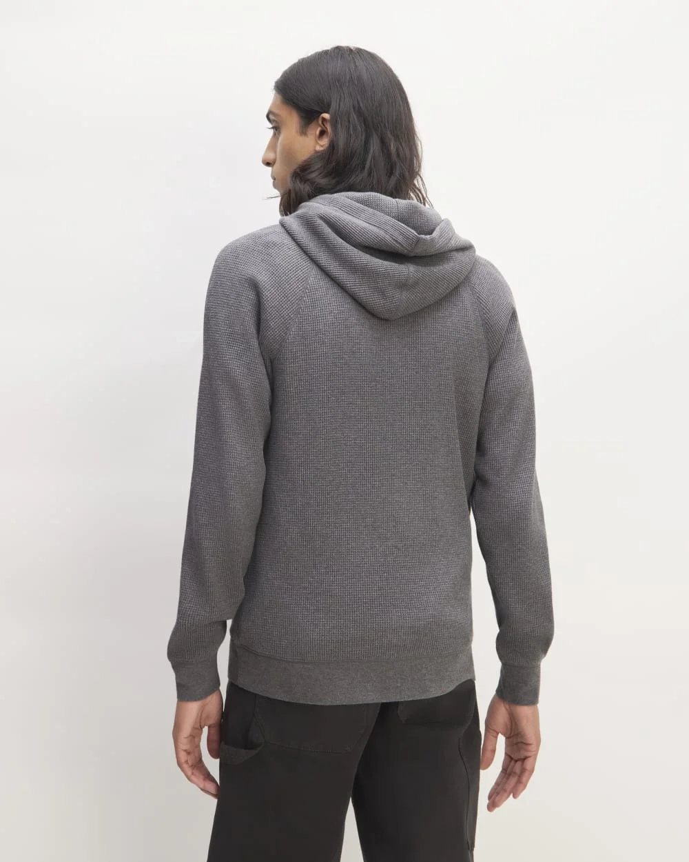 The Waffle-Knit Hoodie | Heathered Charcoal (4)