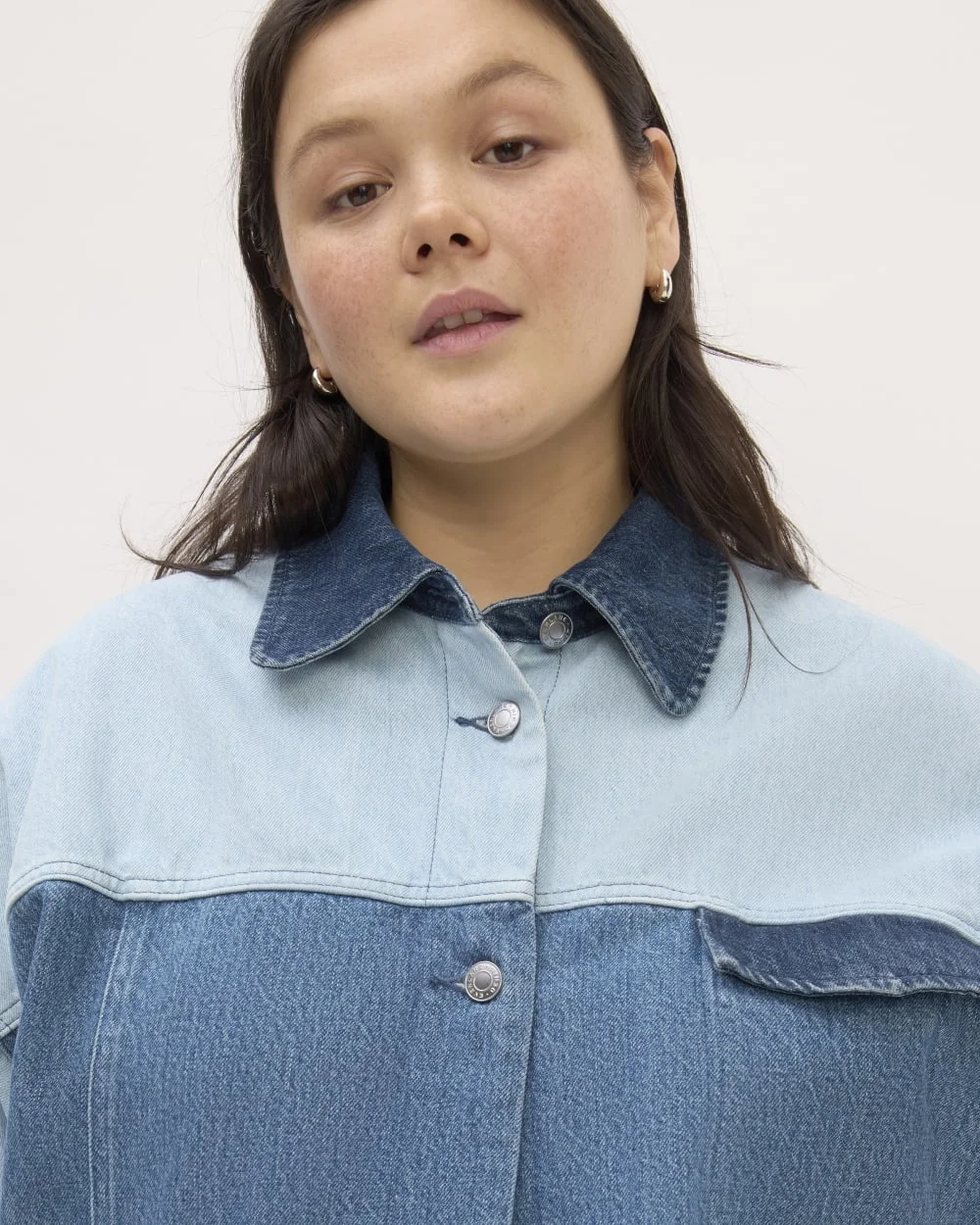 The Everlane x Marques' Almeida Denim Patchwork Jacket | Diamond Blue (4)