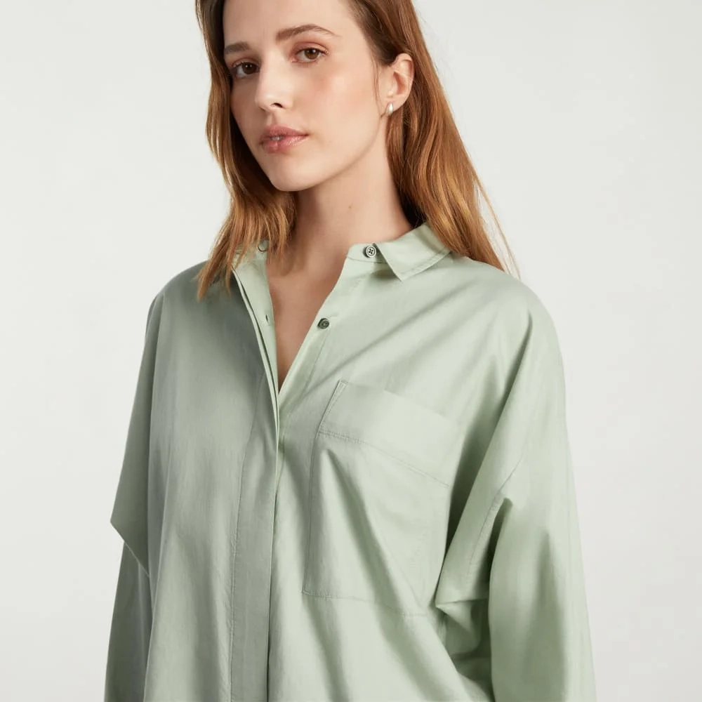 The Oversized Silky Cotton Shirt | Laurel (4)
