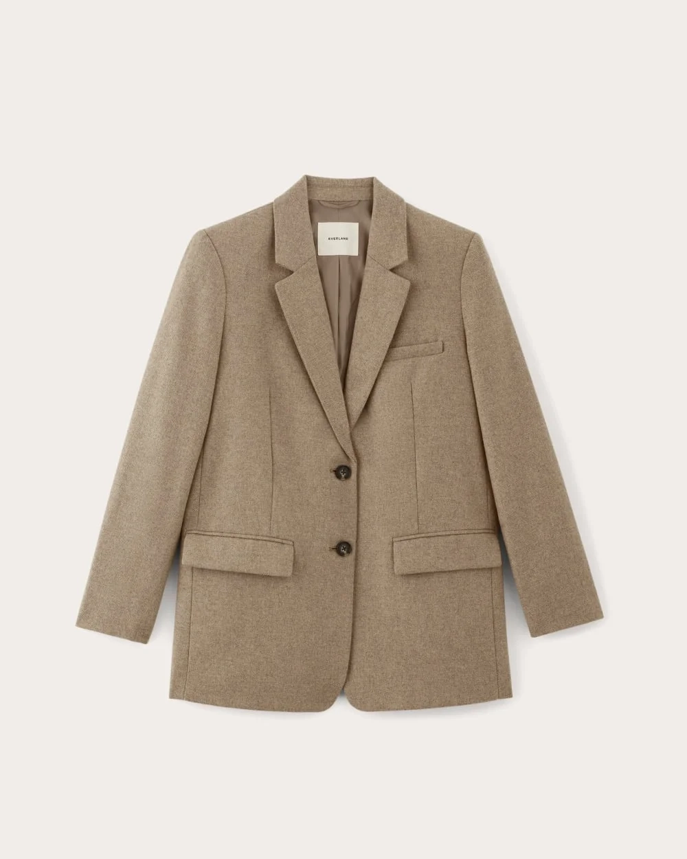 The Oversized Blazer in Wool | Beige Twill (2)