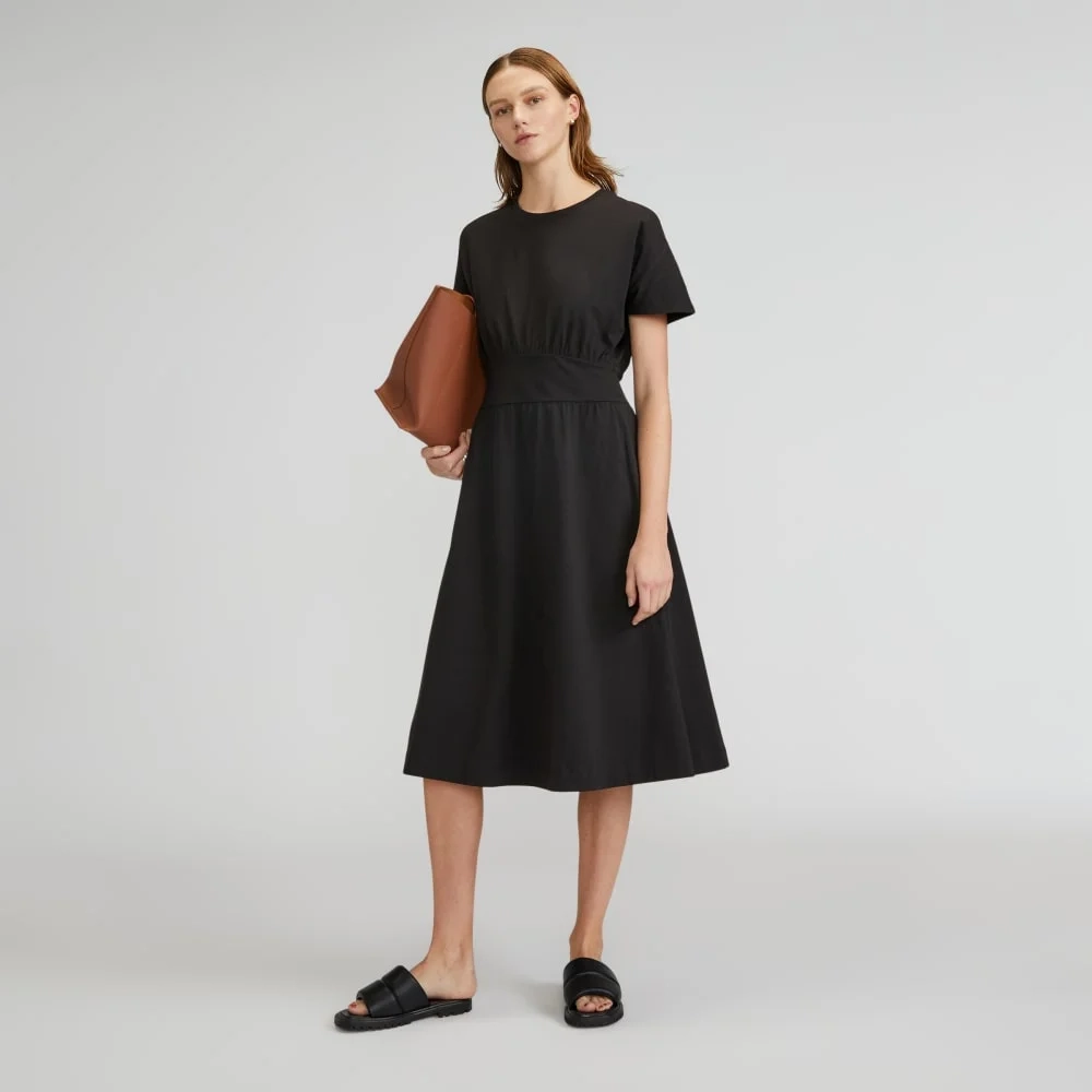 The Organic Cotton Waisted Dress | Black