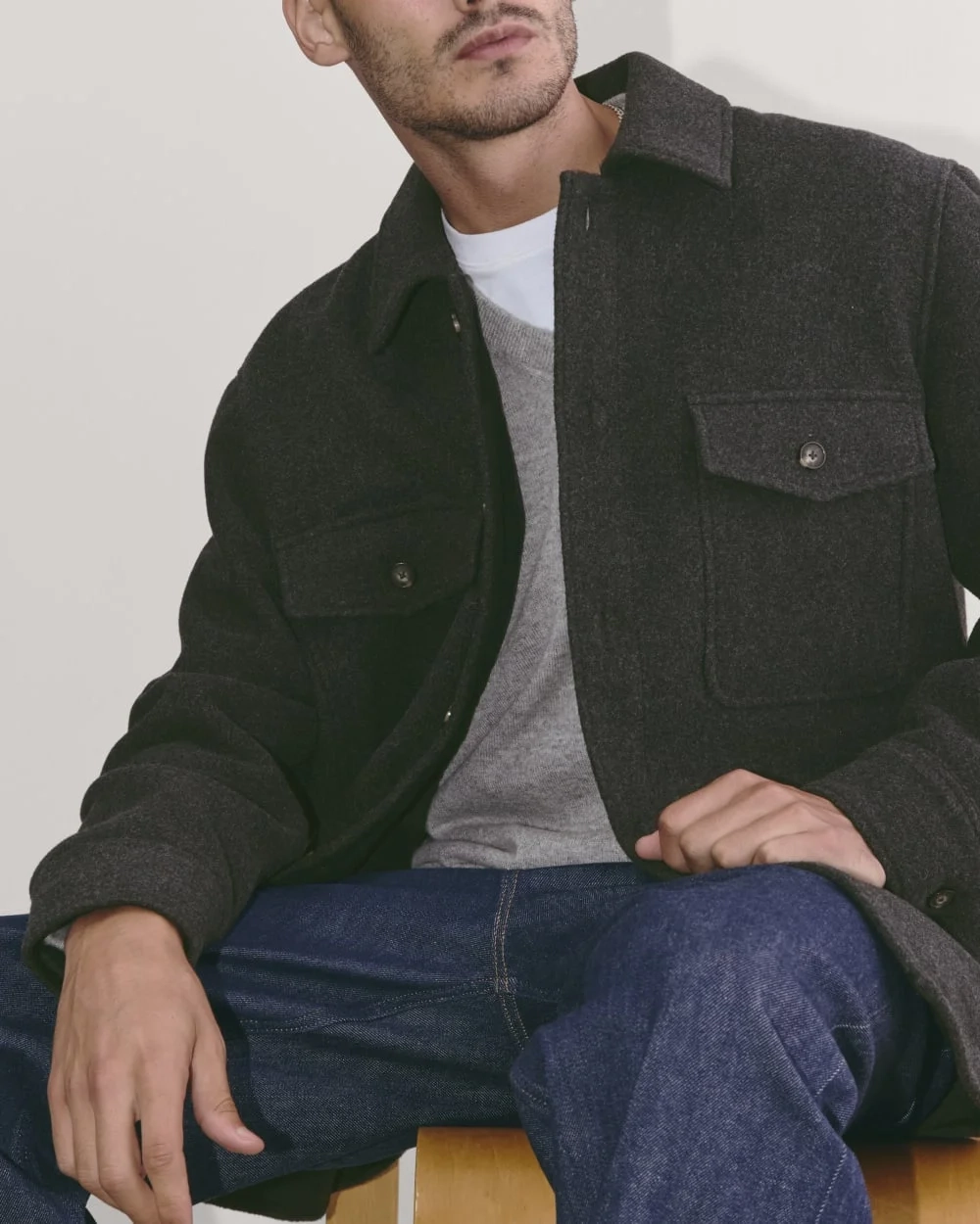 The Wool Overshirt | Heather Charcoal (5)
