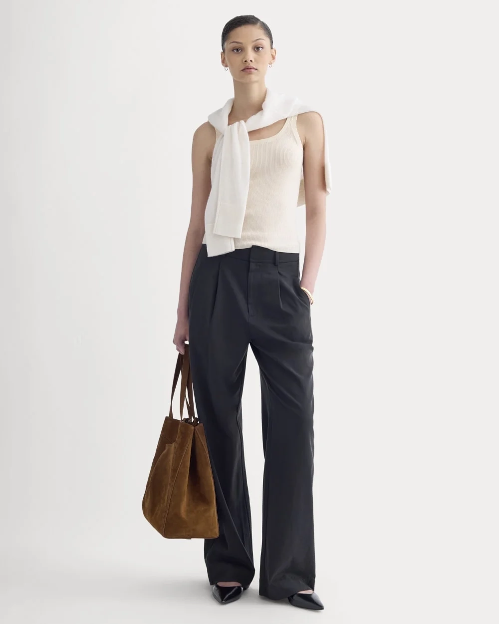The Light Ribbed Cami in Ultrasoft Merino | Parchment (4)