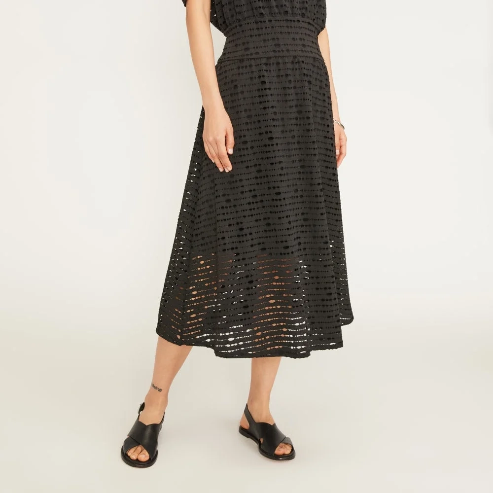The Eyelet Waisted Dress | Black (3)