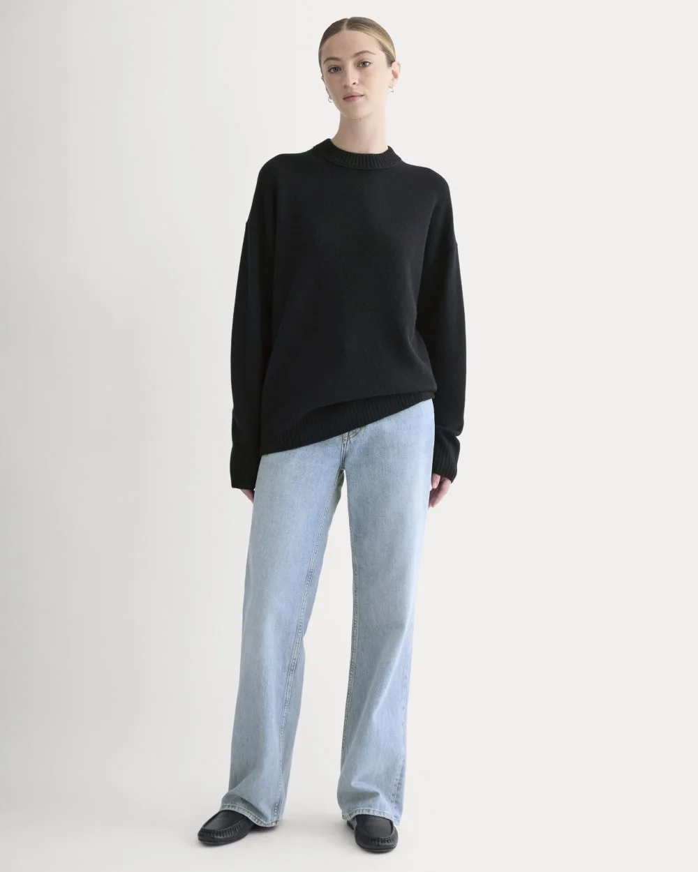 Cashmere Boyfriend Sweater | Black (4)